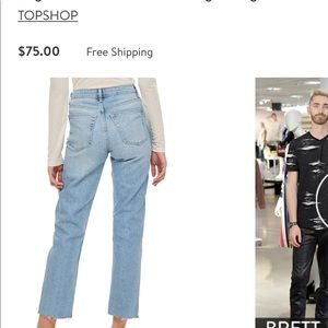 Topshop denim cropped jeans